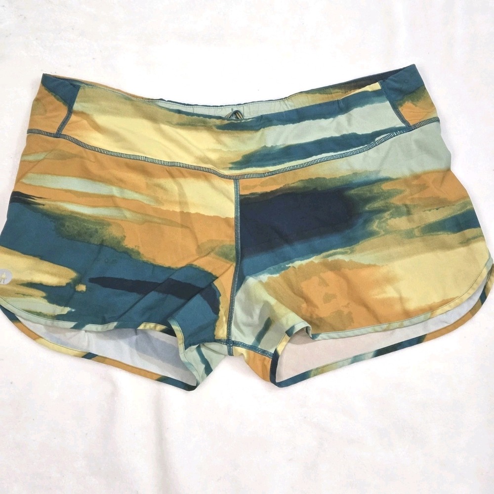 Smartwool Active Lined Running Shorts Women's L Horizon Print Merino Blend Trail